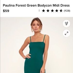 Lulus Paulina Forest Green Midi Dress
